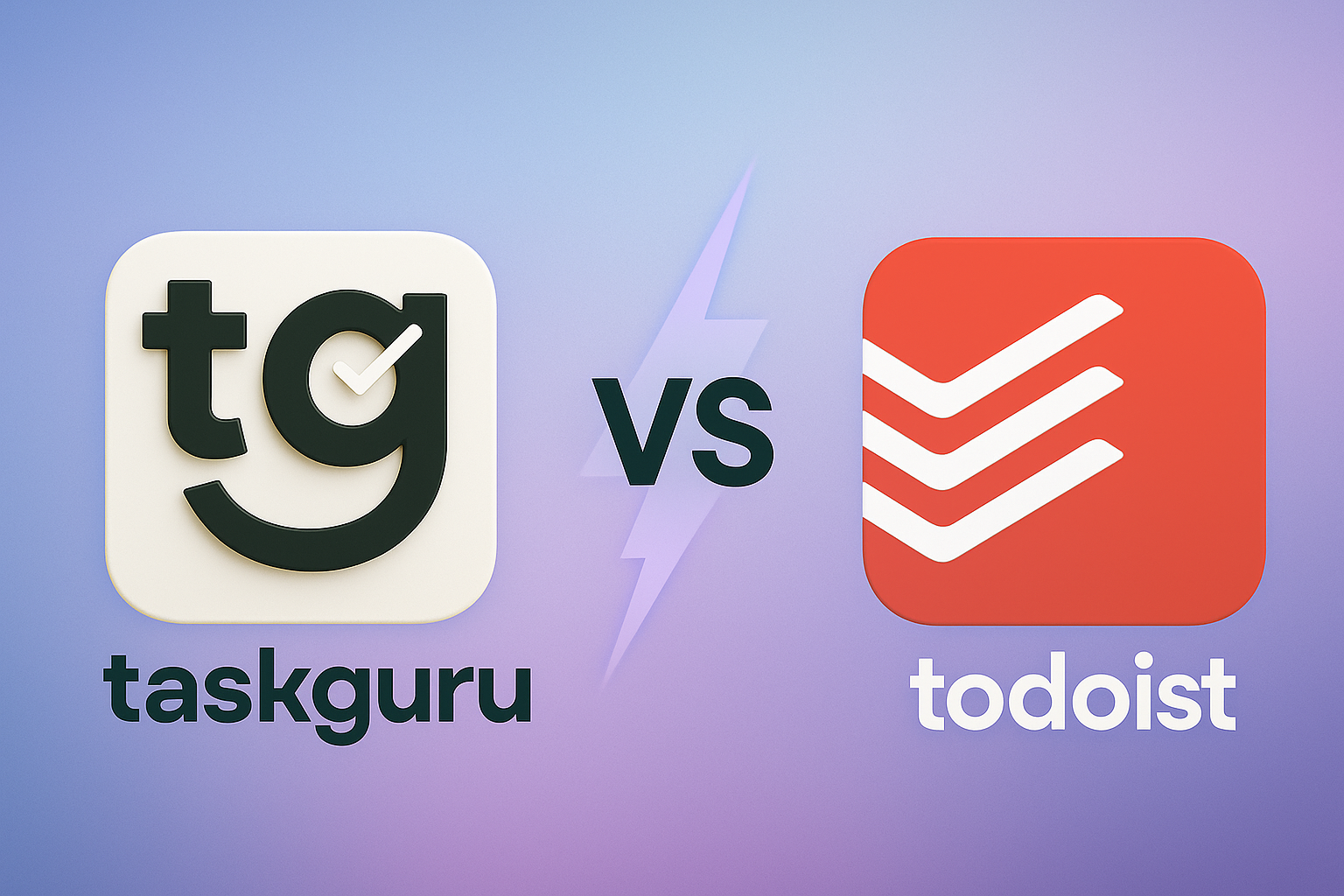 TaskGuru vs Todoist comparison visualization showing key differences