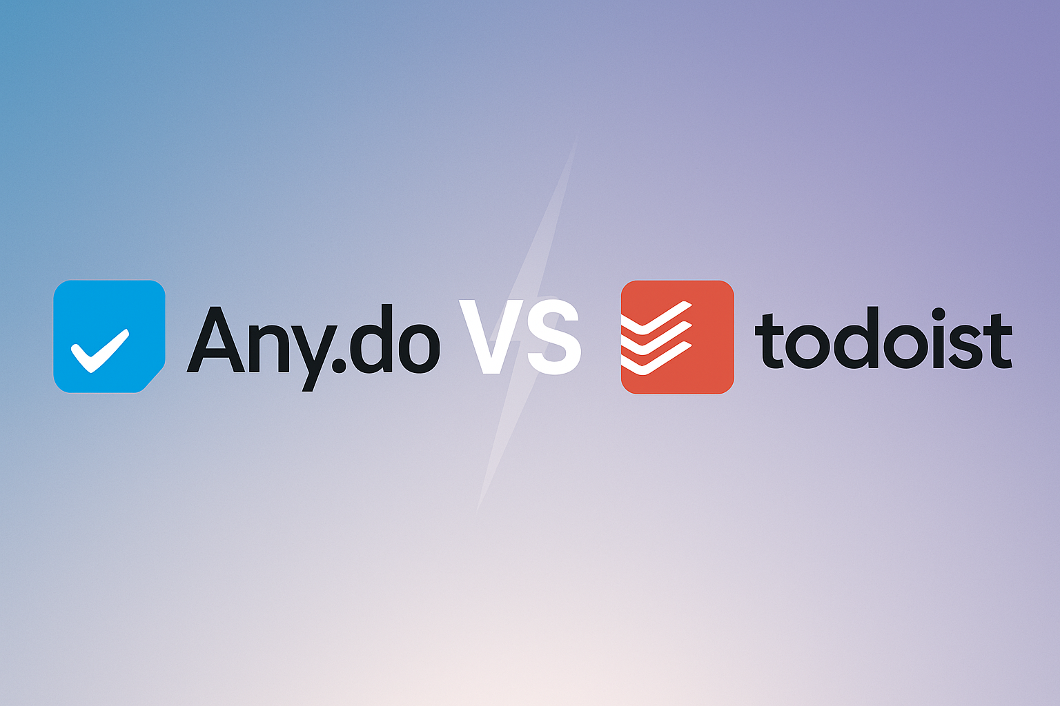 Any.do vs Todoist comparison visualization showing personal productivity features